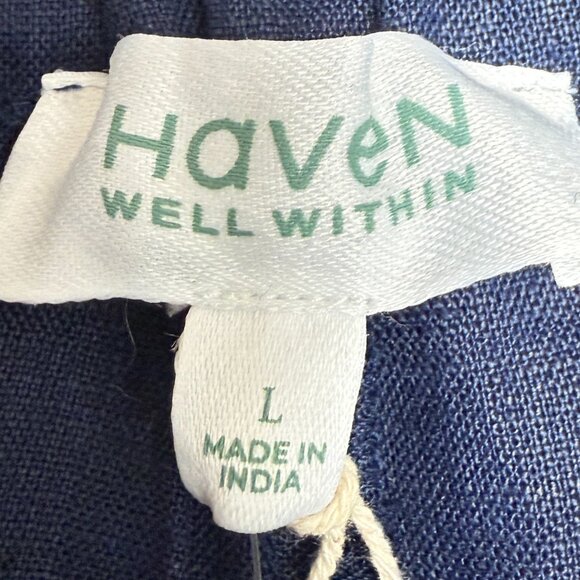 NWT Women's TALBOTS HAVEN Well Within Linen Pants Twilight | Size L - Picture 7 of 10